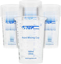 TCP Global 32 oz. (1000ml) Graduated Plastic Mixing Cups (Box of 25) - Disposable Plastic Measuring Cups for Liquids, Paints, Resin, Epoxy, Art, Kitchen - Ratios 2-1, 3-1, 4-1 ML