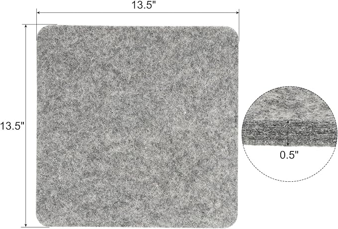 PATIKIL Wool Pressing Mat, 13.5" x 13.5" Wool Ironing Pad Blanket 0.5" Thickened Heat Resistant Quilting Ironing Pad for Quilters Sewing Craft, Grey
