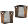 Piskyet Rustic Office Trash Can for Near Desk, 4.5 Gallon Unique Wood Bedroom Garbage Can,Vintage Wastebasket with Handle, Decorative Trash Can for Home Office,2pack 10.8" L x 7.8" W x 11.8" H