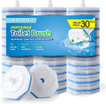 30Pcs Disposable Toilet Wand Refills Easy Cleaning Toilet Bowl Fiber Wand Heads Compatible with Most Toilet Brushes