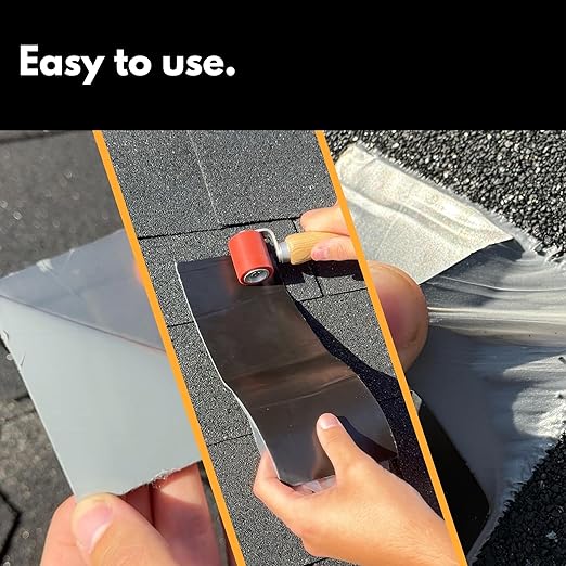 HSS Sealant Tape with MicroSealant - Waterproof Commercial Roofing Tape for Roof and RV Repair - UV- & Weatherproof (Gray, 4 inch x 50 feet)