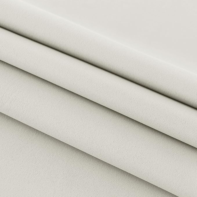 DWCN French Door Curtains – Rod Pocket Thermal Blackout Curtain for Doors with Glass Window, Kitchen and Patio Doors for Privacy, 25 X 80 Inches Long, 1 Curtain Panel with Tieback, Ivory