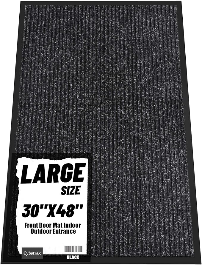 Front Door Mat Indoor Outdoor Entrance, 30" x 48" Dirt Resistant and Absorbent Door Mat, TPR Backing Non-Slip Doormats, Easy to Clean, Low Profile Welcome Floor Mat for Outside Entry