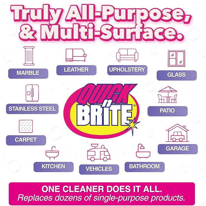 Quick 'n Brite All Purpose Cleaning Paste – Miracle Cleaner for Tough Stains, Biodegradable, Non-Toxic, Pet-Safe, Multi-Surface Stain Remover, Made in USA, 12 Oz
