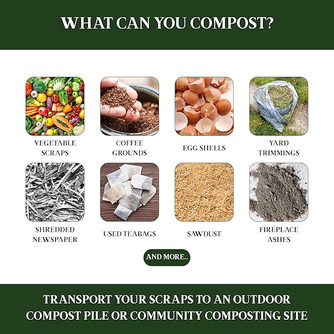 Bamboozle Countertop Compost Bin Kitchen | 1 Gallon | Odorless Composting Bin with Filters | Indoor Compost Bin with Lid | Plant Based Kitchen Composter for Food Scraps & Waste Recycling