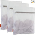 Polecasa 3Pcs 16 x 20 Inches Extra Durable Fine Mesh Laundry Bags with Sturdy Zipper for Delicates, Protect Clothes in Washing Machine, Laundry Room Essentials for College, Dorm (3 Large)