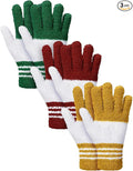Patelai 3 Pairs Microfiber Plant Dusting Gloves Leaf Cleaning Gloves for Indoor Plants, Blinds, Furniture, House(Large,Red, Green, Yellow)
