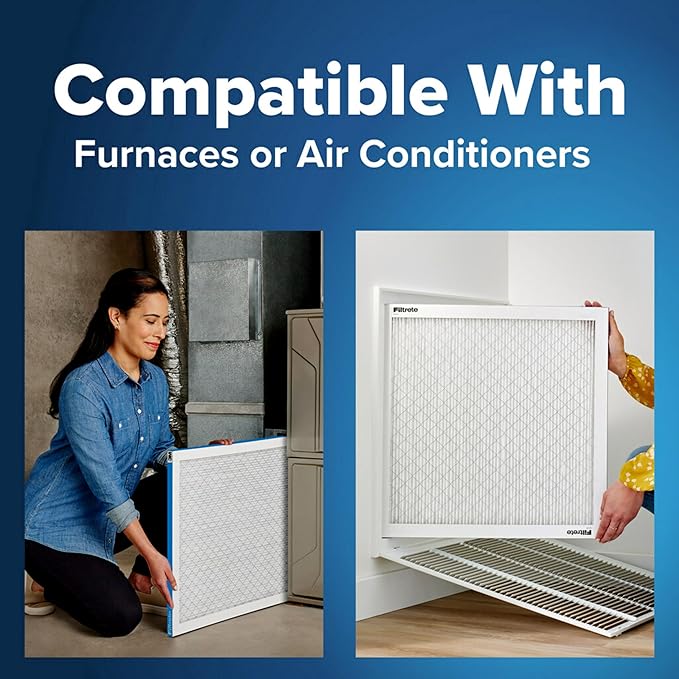 Filtrete 20x20x1 AC Furnace Air Filter, MERV 13, MPR 1900, Premium Allergen, Bacteria & Virus Filter, 3-Month Pleated 1-Inch Electrostatic Air Cleaning Filter, 6-Pack (Actual Size 19.69x19.69x0.78 in)