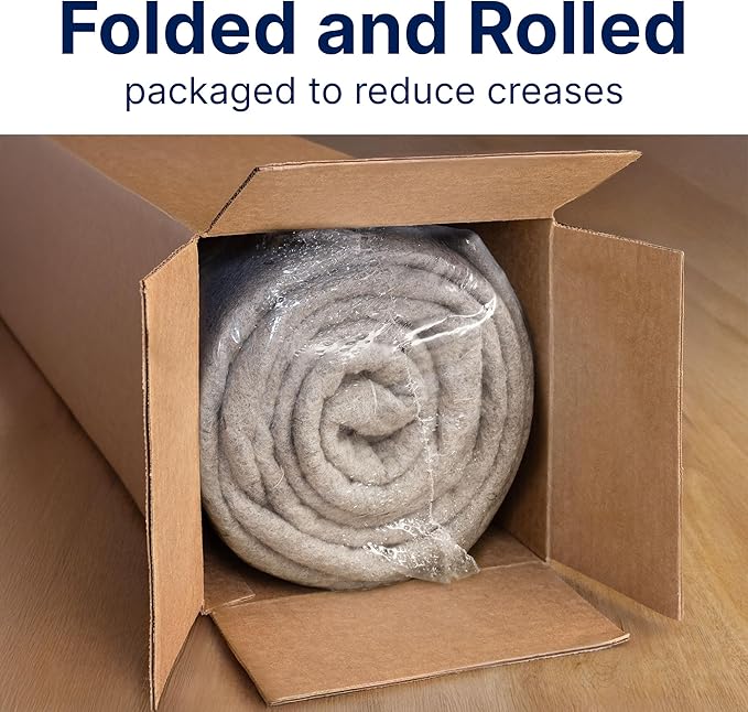 RUGPADUSA - Eco-Plush - 10' Square - 3/8" Thick - 100% Felt - Extra Cushioned Rug Pad - Available in 3 Thicknesses, Many Custom Sizes