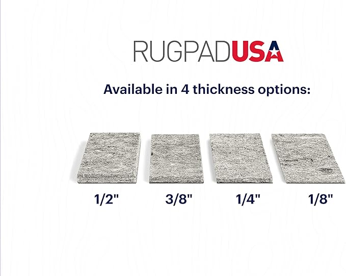 RUGPADUSA - Dual Surface - 4'x6' - 1/2" Thick - Felt + Rubber - Non-Slip Backing Rug Pad - Adds Comfort and Protection - for Hard Surface Floors