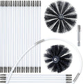 HOKLNUSE Dryer Vent Cleaner Kit Chimney Sweep Cleaning Tools Pellet Stove Cleaner Kit Air Dryer Duct Fireplace Brushes for Easy Lint Cleaning with 4" and 6" Brush Heads (Heavy Duty, 30Feet)