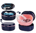 MURRI&MURRDI Retainer Case, Denture Bath Box with Strainer Basket, Mouth Guard Case, Braces Cleaner Cup, Cute Denture Holder Retainer Storage Soak Container for Travel (D Dark Blue)