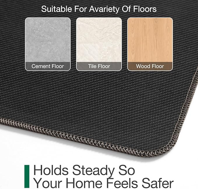 LUMI Ultra Thin Door Mat for Entryway, 32"x48" Low Profile Non Slip Rubber Backing Indoor Doormat, Easy Clean Welcome Entrance Mat for Inside House, Patio, Brown