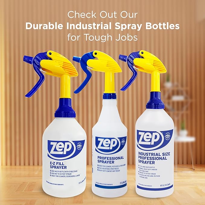 Zep Professional Sprayer Bottle - 32 oz (Case of 12) - HDPRO1 - Versatile Adjustable Nozzle Spray Bottles with a Fine Mist or Powerful Spray, Refillable for Diluted Concentrate