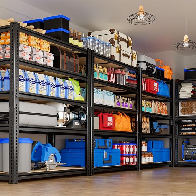 Garage Shelving, 2 PCS Storage Shelves Heavy Duty 2000 LBS Capacity, 5 Tier Adjustable Metal Organizer Wire Rack, 36" L x 18" W x 72" H Utility Shelf Unit for Kitchen Pantry