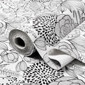 Floral Drawer and Shelf Liner for Kitchen 12IN x 20FT, Non-Adhesive and Strong Non-Slip Cabinet Drawer Liners, Waterproof Thickened Shelf Liner,Easy to Clean,Black and White