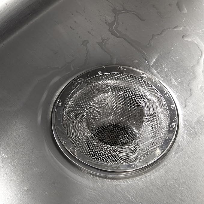 Juvale 4-Pack Stainless Steel Kitchen Sink Drain Strainer - Mesh Screen Sink Strainer and Hair Catcher for Bathroom (4.3", 2.8" and 2.1")