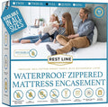 Full/Double 54x75” Premium Waterproof Zippered Mattress Encasement, 100% Cotton, Hypoallergenic, Six Sided Mattress Cover, Invisible Zippered, Soft Breathable up to 15" Deep - Rest Line