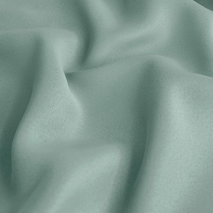 BGment Sage Green Blackout Curtains 45 Inches Length for Short Window - Thermal Insulated Drapes with Rod Pocket Room Darkeing Privacy for Cafe Bedroom Bathroom, 42 x 45 Inch, 2 Panels