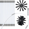 HOKLNUSE Dryer Vent Cleaner Kit Chimney Sweep Cleaning Tools Pellet Stove Cleaner Kit Air Dryer Duct Fireplace Brushes for Easy Lint Cleaning with 4" and 6" Brush Heads (Medium Duty, 25Feet)