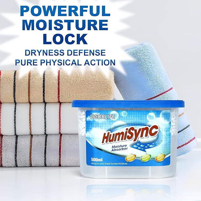 Moisture Absorbers 6 Pack, 16.9oz., Portable Humidity Absorber Boxes for Bathroom, Closet, Kitchen, Dehumidifiers, Attract and Trap Excess Moisture, Convenient and Effective, Blue