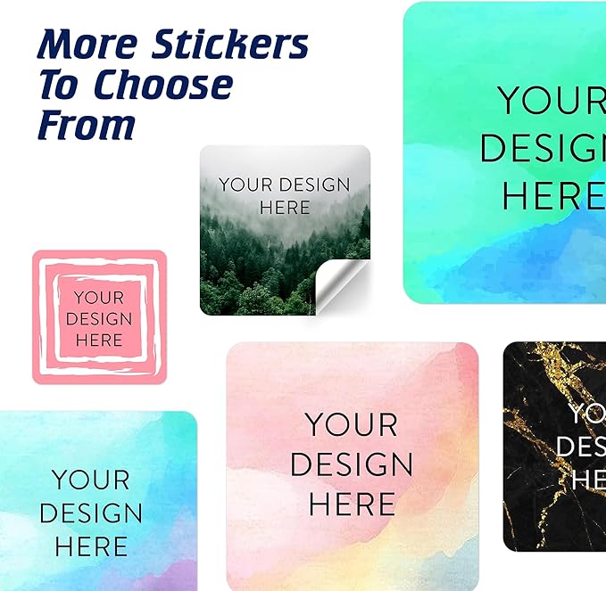 100 Custom Vinyl Stickers - Upload Your own Image, Text, Design, Logo - Personalized Logo Labels for Handmade, Packaging, Bottle, Jars, Candle, Brand Stickers (Foggy Valley, 2x2 Square)
