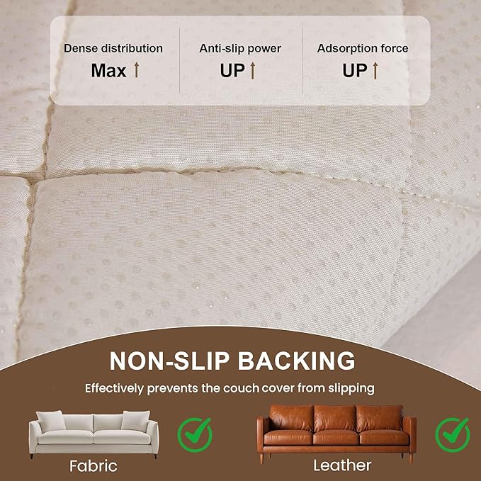 OTOB Couch Cover for Dogs Washable All Seasons, Non Slip Fuzzy Pet Couch Covers Sofa Slipcovers Cushion Mat, Plush Soft Cozy Kids Pet Friendly Furniture Protector (Cream, 23.6" x 47.2")