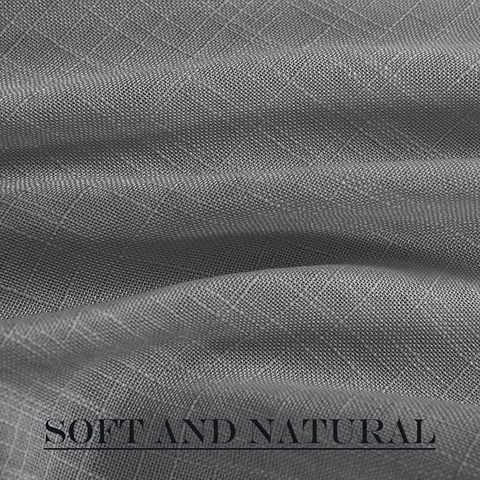 NICETOWN Sidelight Curtain for Front Door - French Door Curtain Sheer French Panel with Tieback Linen Textured Window Cover (Dark Grey, 30 inches Wide x 72 inches Long, 1 Piece)