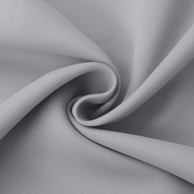 BGment Light Grey Blackout Curtains 48 Inch Length for Bedroom - Short Thermal Insulated Window Drapes with Rod Pocket Room Darkening Privacy for Kitchen Living Room, 42 x 48 Inch, 2 Panels