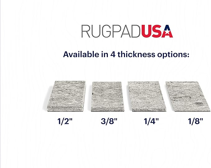 RUGPADUSA - Dual Surface - 5'10" x 8'10" - 3/8" Thick - Felt + Rubber - Enhanced Non-Slip Rug Pad - Adds Comfort and Protection - for Hard Surface Floors