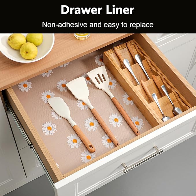 INNOLITES Shelf Liners for Kitchen Cabinets, Non Adhesive Drawer Cabinet Liner, Waterproof Oil-Proof Non-Slip Shelf Liner for Kitchen Pantry Refrigerator 23.6" x 236"