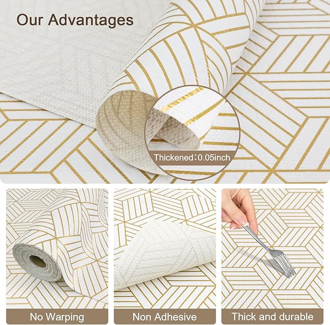 OcePor Non-Adhesive Drawer and Shelf Liner 12IN x 20FT，Non Slip Cabinet and Cupboard Liner, Kitchen Cabinet Liners for Shelves, Waterproof Drawer Shelf Liners for Cabinets/Bathroom Cupboard