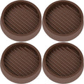 3X3 Round Rubber Caster Cups, Non Slip Furniture Pads, Anti-Slip Gripper, Anti Skid Furniture Feet, Anti Slide Floor Protector for Bed Couch Table Chair Stoppers - Brown, 4 Pack