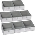 DIMJ Trapezoid Storage Bins, Closet Storage Bins with Handle, Foldable Closet Organizers and Storage Baskets for Toys, Books, Clothes, 8 Packs
