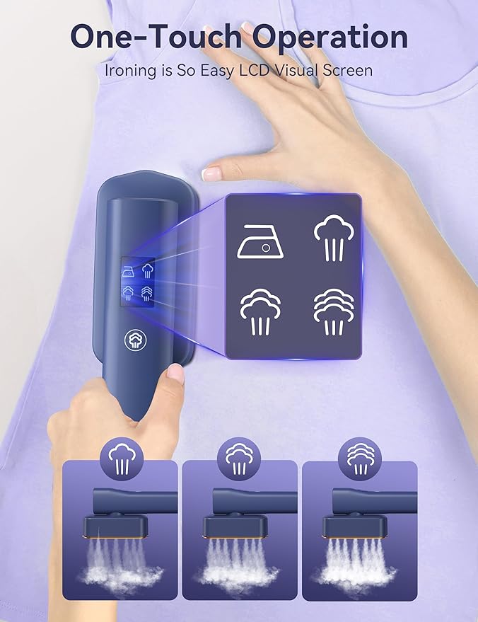 Steamer for Clothes, Sundu Portable 2-in-1 Steamer & Iron, 15s Heat-up, 100ml Tank, Ironing Gloves, 20 Min Steam, Wrinkle Remover, Garment Steamer for Travel & Home(Blue)
