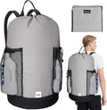 BALEINE 150L Laundry Bag Backpack, 900D Oxford Fabric Large Travel Laundry Bags with Shoulder Straps and 2 Mesh Pockets for College Dorm, Apartment, Laundromat (Grey, 150L)