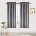 DWCN Blackout Curtains for Bedroom - Thermal Insulated Privacy Energy Saving Rod Pocket Drapes for Living Room, W 38 x L 72 Inch, Grey, Set of 2
