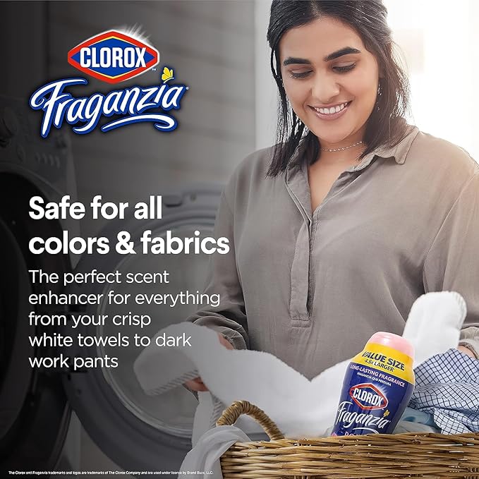 Clorox Fraganzia Laundry Scent Booster Crystals in Rose Scent - Scented In-Wash Freshener Beads for Fresh, Clean, Great Smelling Clothes and Linens, 70 Oz - 6 Pack