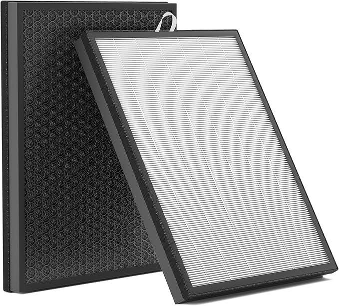 Leemone EverestAir Replacement Filter for LEVOIT EverestAir/EverestAir-P Air Purifier, True HEPA, High Efficiency Granules Activated Carbon, EverestAir-RF, 2 Pack