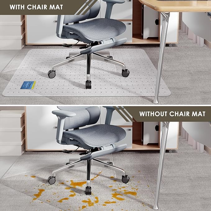 Azadx Heavy Duty Office Chair Mat for Carpet 36" x 55" Hard Material Chair Mat for Carpeted Floor Slip Resistant Carpet Protector for Home Office Easy Glide Desk Floor Mat for Office Chair on Carpets