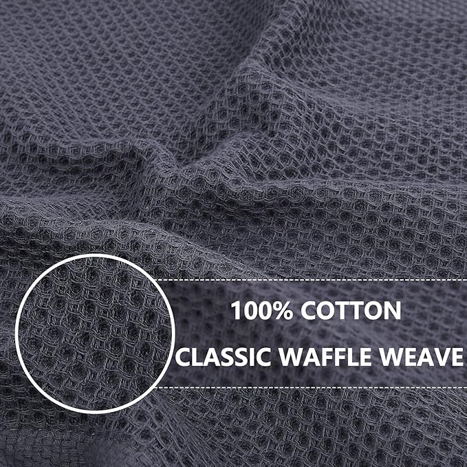 Homaxy 100% Cotton Waffle Weave Kitchen Dish Cloths, Ultra Soft Absorbent Quick Drying Dish Towels, 12 x 12 Inches, 8-Pack, Multicolor