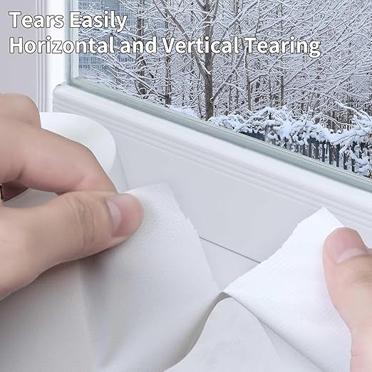 3Pack Duct Tape Heavy Duty Single Sided, Strong Adhesive High Strength, Waterproof Mesh Tape for Indoor Outdoor Repairing Sealing Bonding, Easy Use Hand Tearable, 1.57 Inch x 66 Feet, White