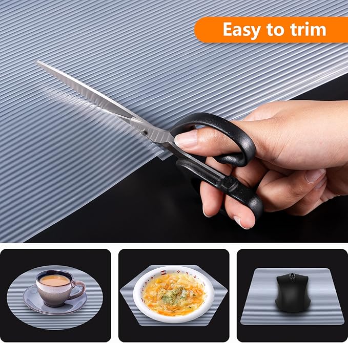 Shelf Liners for Kitchen Cabinets Non Adhesive Drawer Liner EVA Material Cupboard Mat Waterproof Refrigerator Mats Washable Fridge Liner for Cupboard and Desks Clear Shelf Liner 17.3 x 78.7 Inches