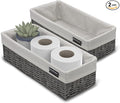 Brookstone Wicker Shelf Storage Basket Decorative Shelf Bin, bathroom organizers and storage, Boho Living Room Decor, Summer Storage 2025-2 Pack