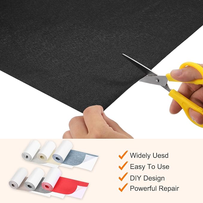 Repair Patches Repair Tape Self-Adhesive DIY Repair Patch Linen Gear Patch for Sofa, Furniture, Chair, Clothing,Tents,3x60 Inch,Red