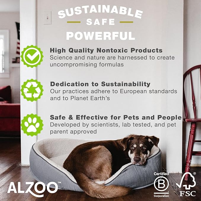 ALZOO Cat Litter Deodorizer, Concentrated Granules Absorb & Help Neutralize Odors, Mineral-Based Active Ingredients, Up To 30 Uses, Ocean Breeze Scent, 26.6 Oz., Pack of 2