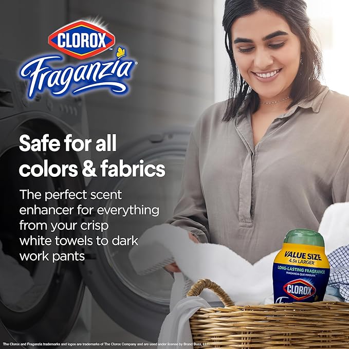Clorox Fraganzia Laundry Scent Booster Crystals in Cedarwood & Sage Scent - Scented In-Wash Freshener Beads for Fresh, Clean, Great Smelling Clothes and Linens, 70 Oz