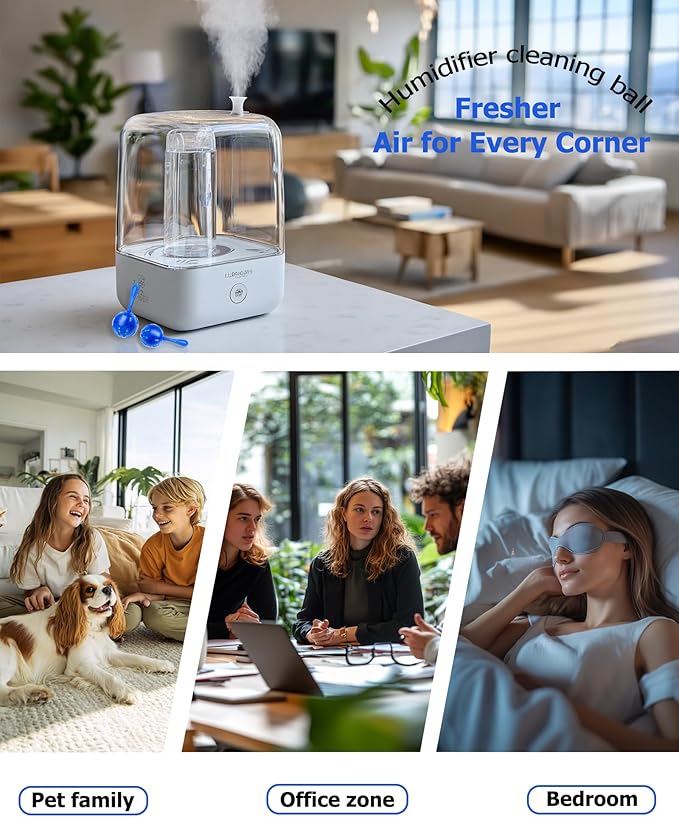 Humidifier Cleaner Anti-Scale Balls: Stop White Dust, Extend Humidifier Life, Prevents Hard Water Build-Up, Easy Use, 16 Pack