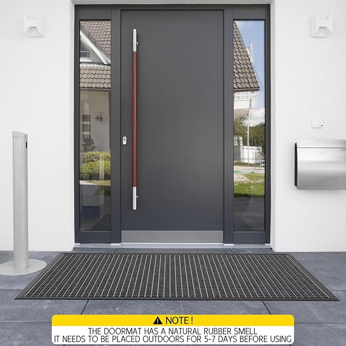 Indoor Outdoor Front Door Mats, 72" x 24" Rubber Backing Non Slip Durable Welcome Floor Mats for Patio, Garage Entrance, Stain and Fade Resistant Commercial Doormats for High Traffic