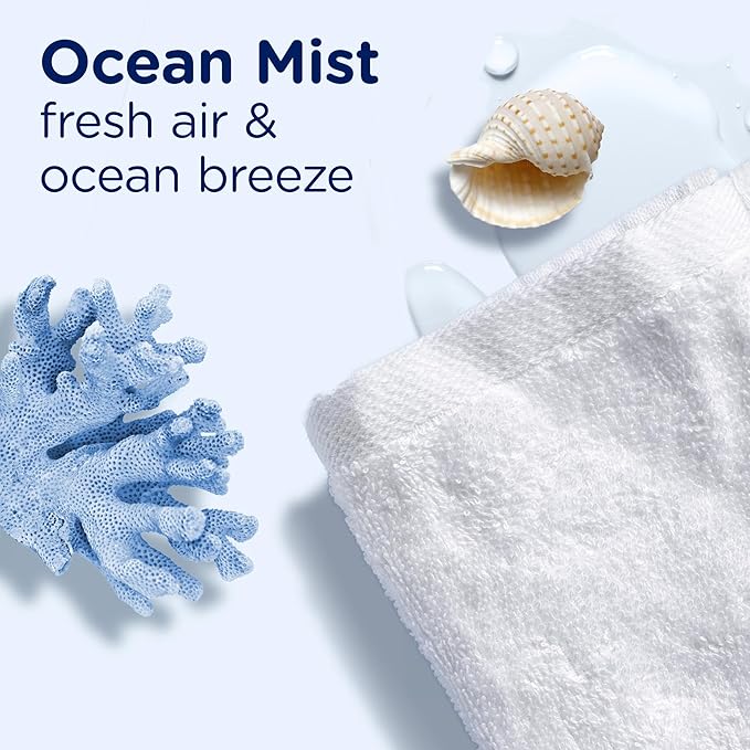 Downy Light Laundry Scent Booster Beads for Washer, Ocean Mist, 24 oz, with No Heavy Perfumes